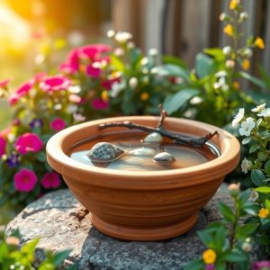 Clay Pot Bird Bath