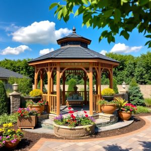 Garden Gazebo with Planters