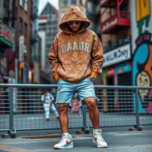Hoodie With Denim Shorts