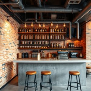Industrial Pipe Coffee Bar
