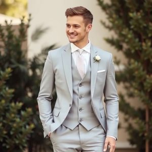 Light Grey Suit for Day Weddings