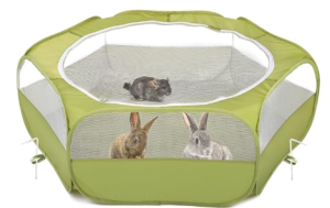 Pawaboo Small Animals Playpen, Waterproof Small Pet Cage Tent with Zippered Cover, Portable Outdoor Yard Fence with 3 Metal Rod for Chick-Kitten-Puppy-Guinea Pig-Rabbits-Hamster-Chinchillas