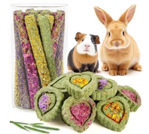 Timothy Hay Treats Rabbit Toys Bunny Guinea Pig Hamster Natural Chews for Teeth Handmade Rabbit Chews and Treats Chinchilla Rat Gerbil
