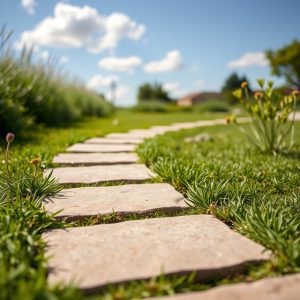 Stepping Stones in Grass