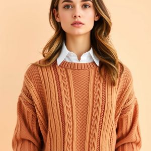 Sweater Dress with Layered Shirt