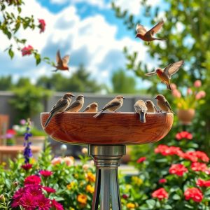 Upcycled Lamp Bird Bath