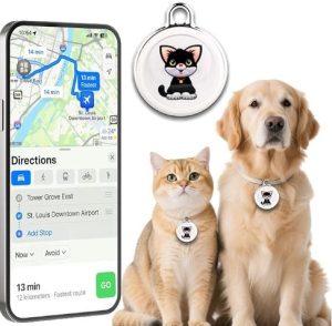 Smart GPS Tracker for Dogs, Mini Cat GPS Tracker, Positioning Smart Alarm Pet Tracker, Waterproof and Drop-Proof, Extra Long Battery Life of 365 Day, No Subscription