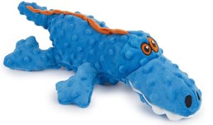 goDog Gators Squeaky Plush Dog Toy with Chew Guard Technology