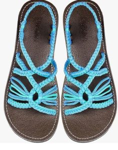 Capana Woven Women's Flat Sandals - Strappy Braided, Beach Sandals for Women Dressy Summer, Rope Bohemian Sandals, Spring Casual Womens Shoes, Comfy Boho Flats for Teen Girls – Relax