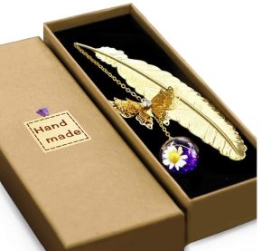 Metal Butterfly Feather Bookmark Birthday Gifts Teachers Christmas Gifts for Women Christmas Stocking Stuffers Valentine's Day Teacher Gifts Bookmarks for Women Girls Readers Book Lovers